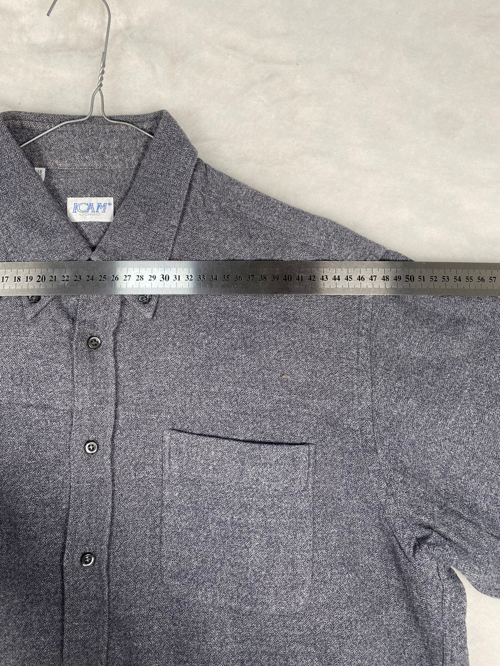 Camicia ICAM flanella grigia - etichetta ICAM