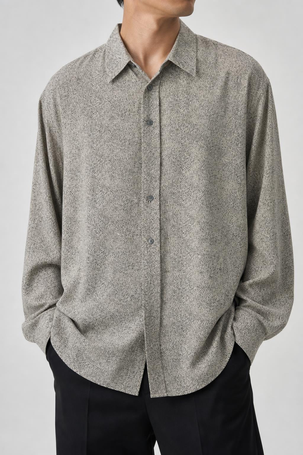 Camicia uomo beige sale e pepe indossata