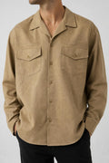 Overshirt uomo Freeport cammello indossato