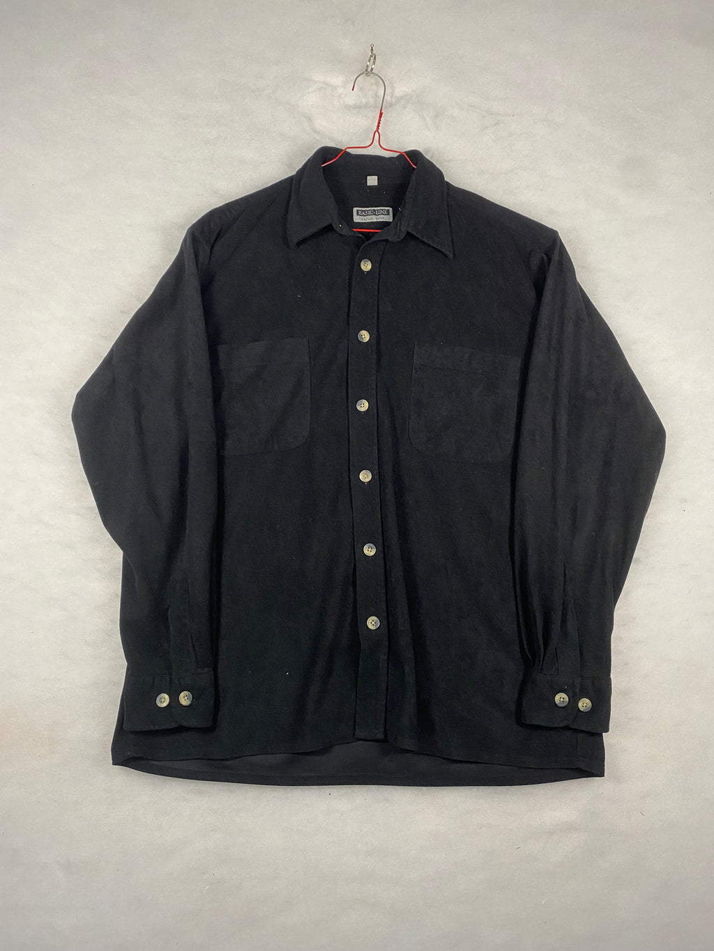 Camicia overshirt uomo nera fronte