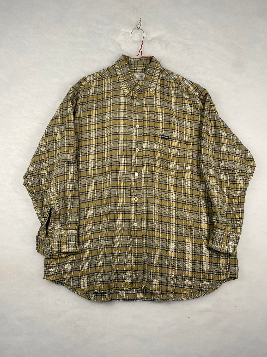 Camicia Sergio Tacchini uomo a quadri verde oliva fronte