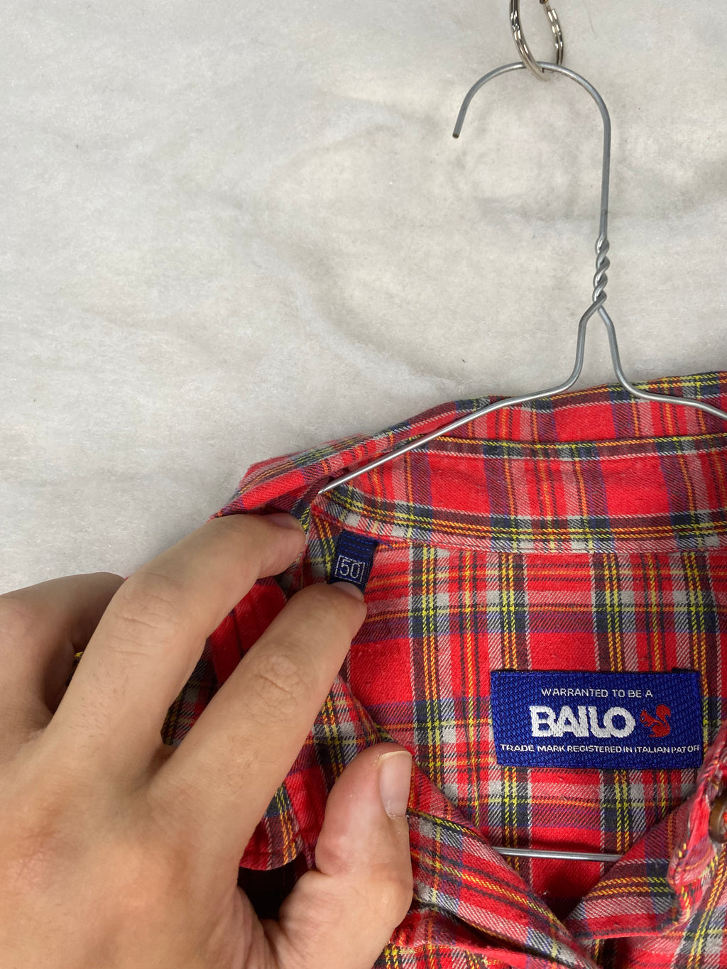Camicia Ballo etichetta marca e taglia