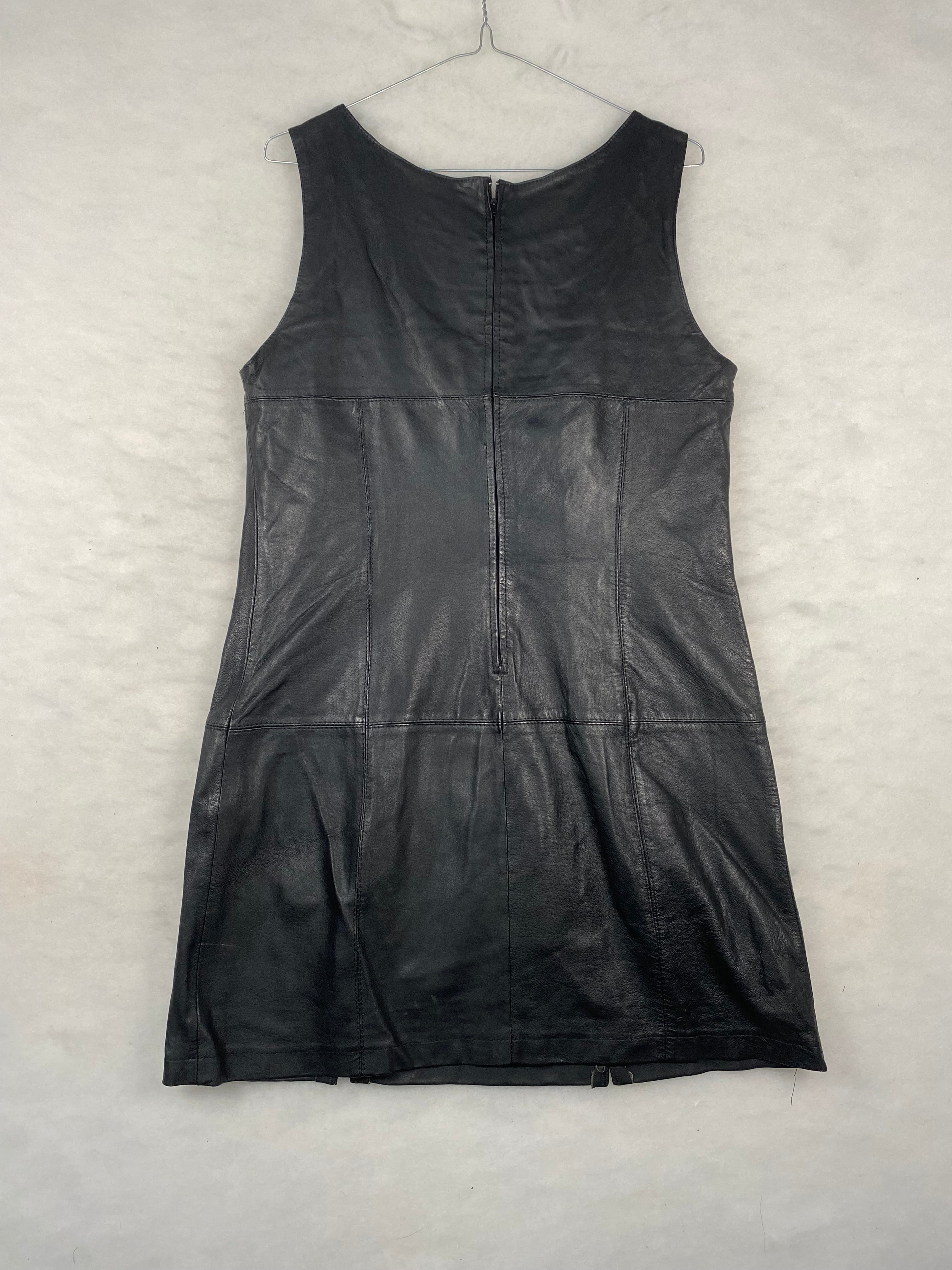 Abito GB Pedrini donna pelle nera retro