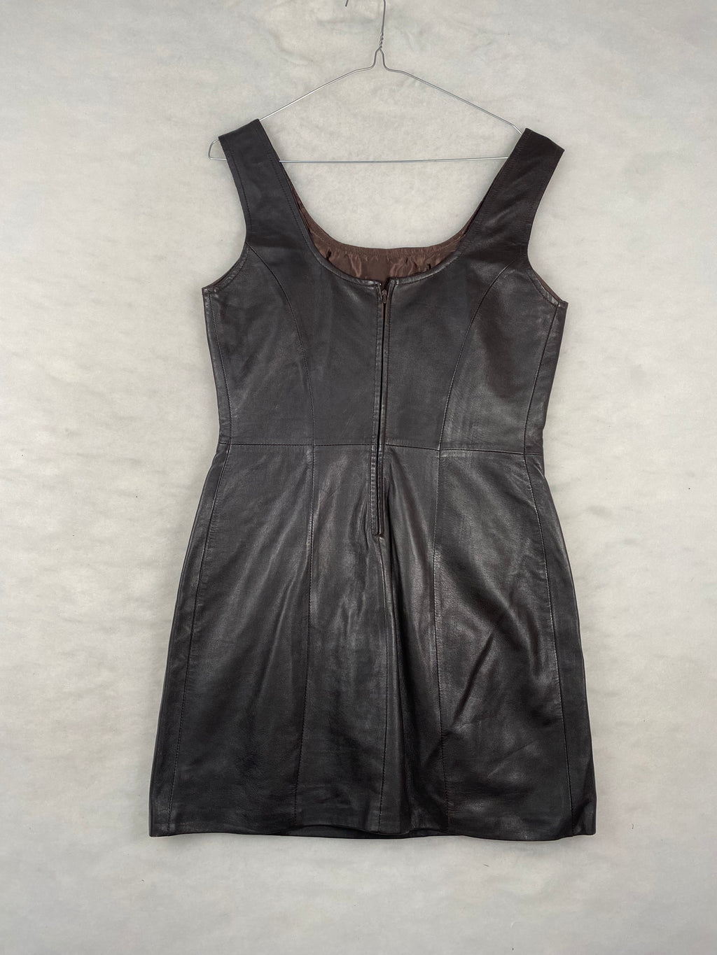 Abito vintage donna pelle marrone retro
