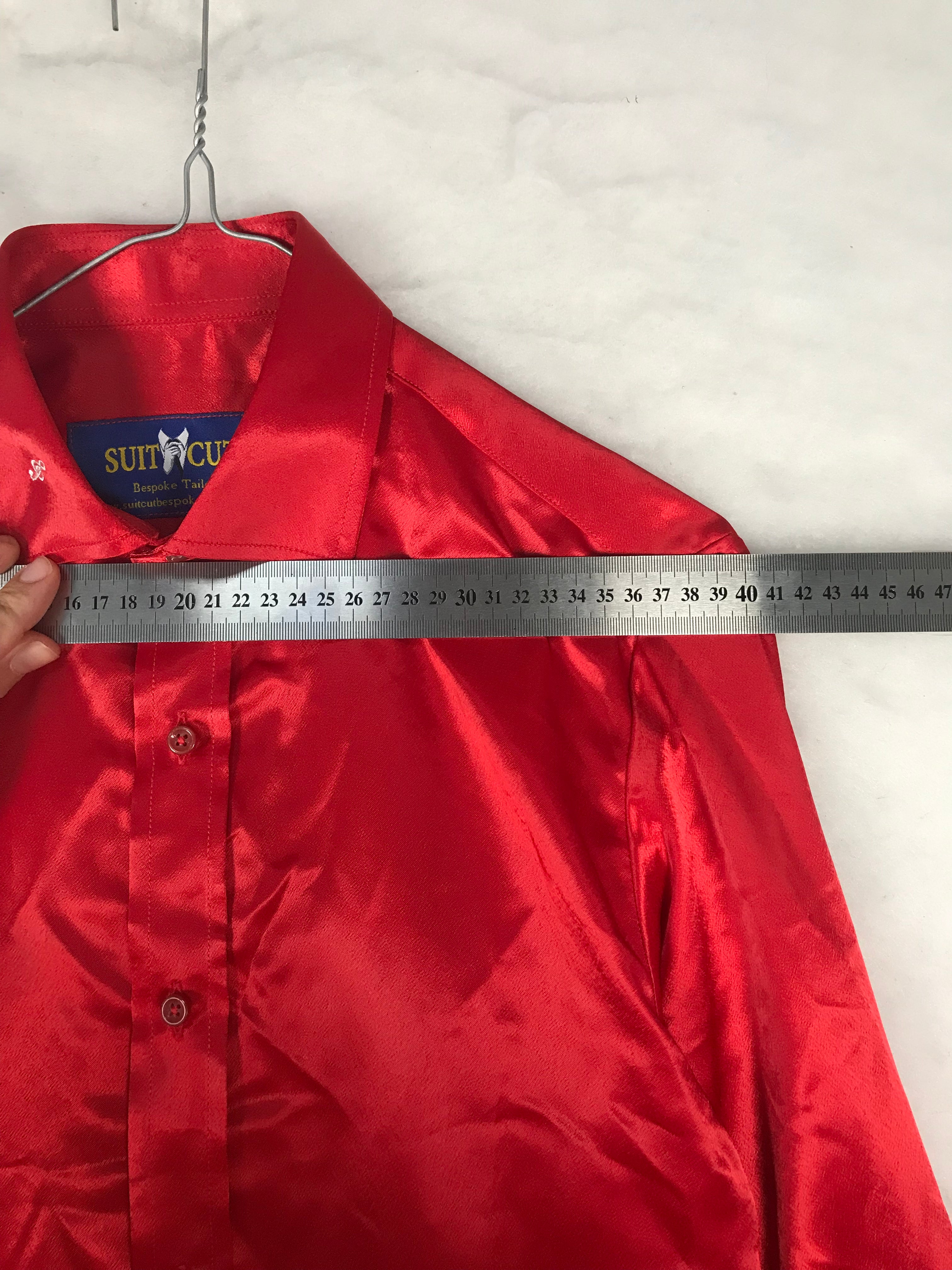 Camicia Vintage Uomo in Raso Rosso