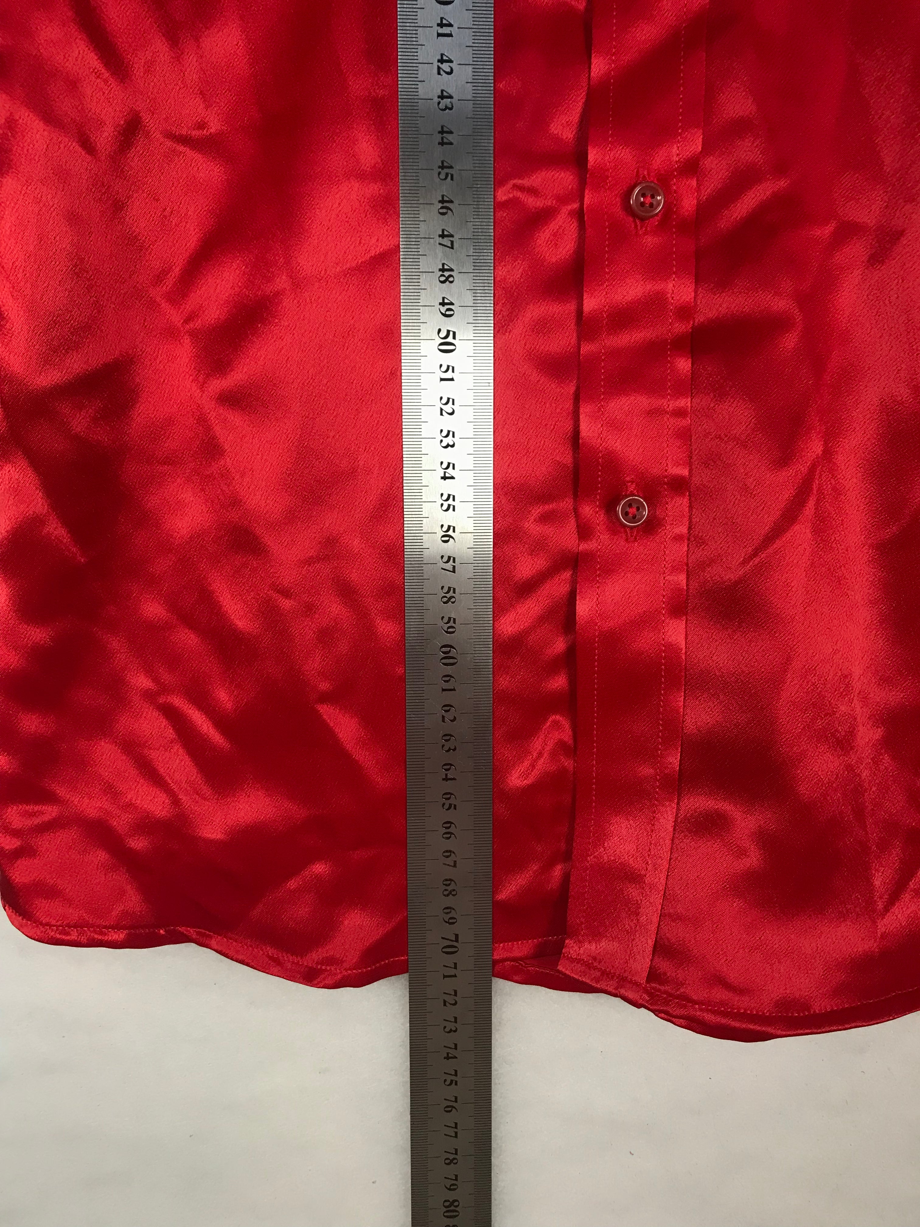 Camicia Vintage Uomo in Raso Rosso