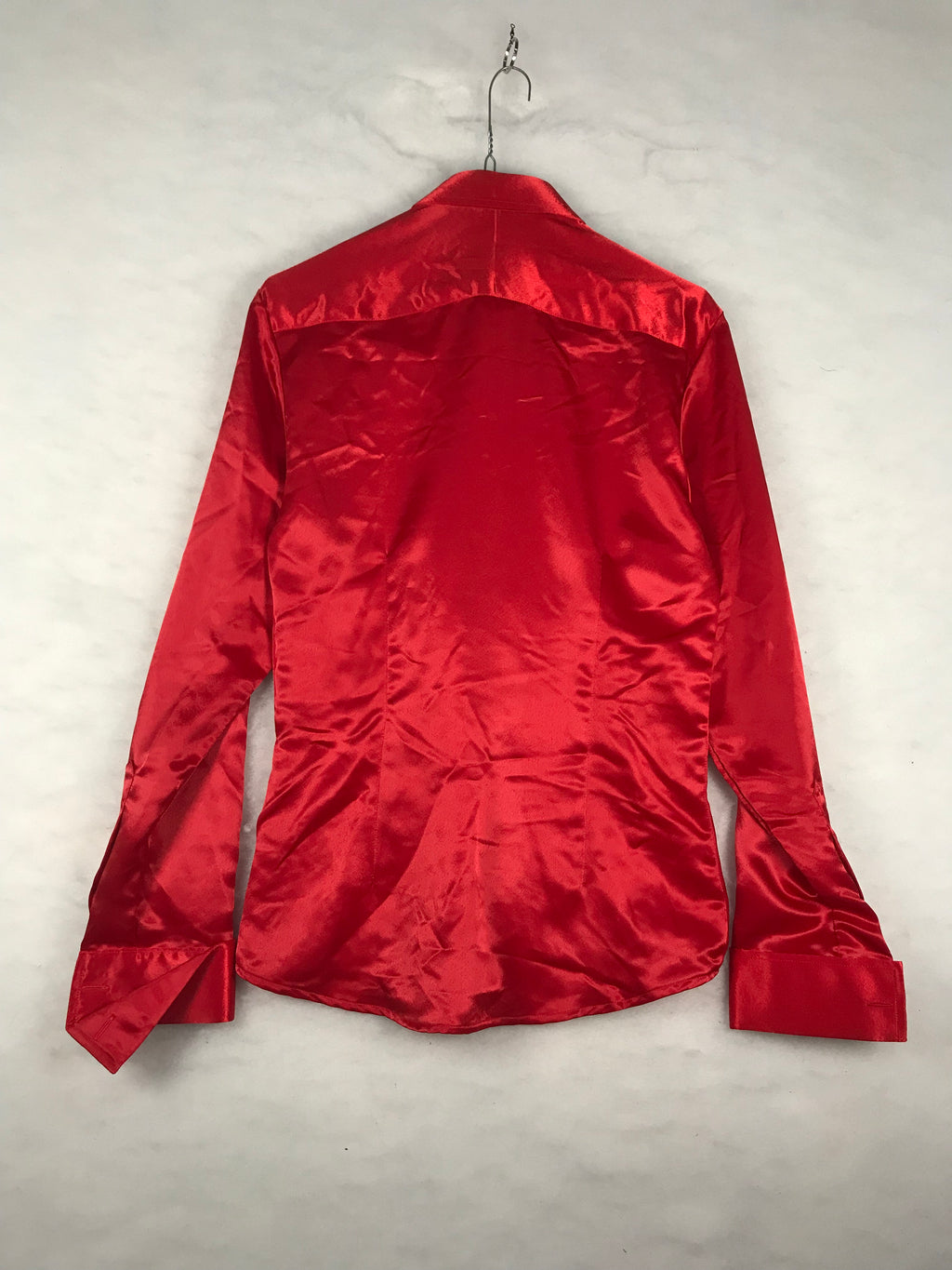Camicia Vintage Uomo in Raso Rosso