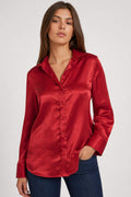 Camicia Vintage Donna in Raso Rosso