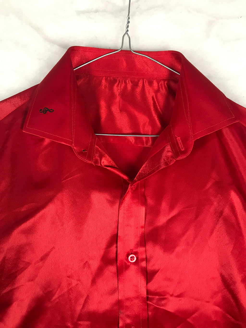Camicia Vintage Donna in Raso Rosso