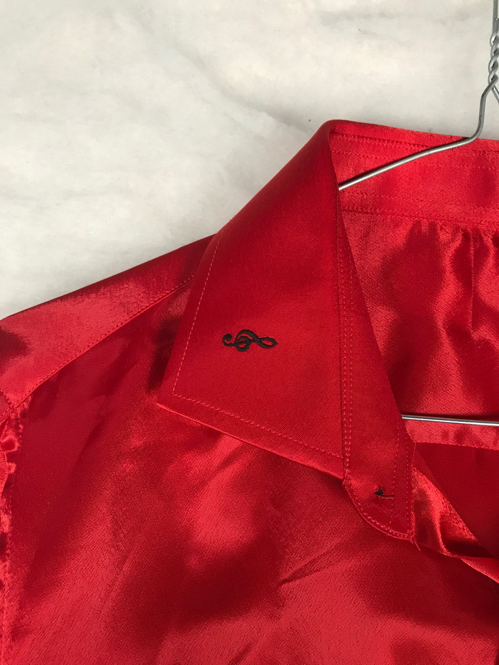 Camicia Vintage Donna in Raso Rosso