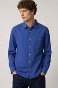 Camicia Vintage Uomo a Righe Blu