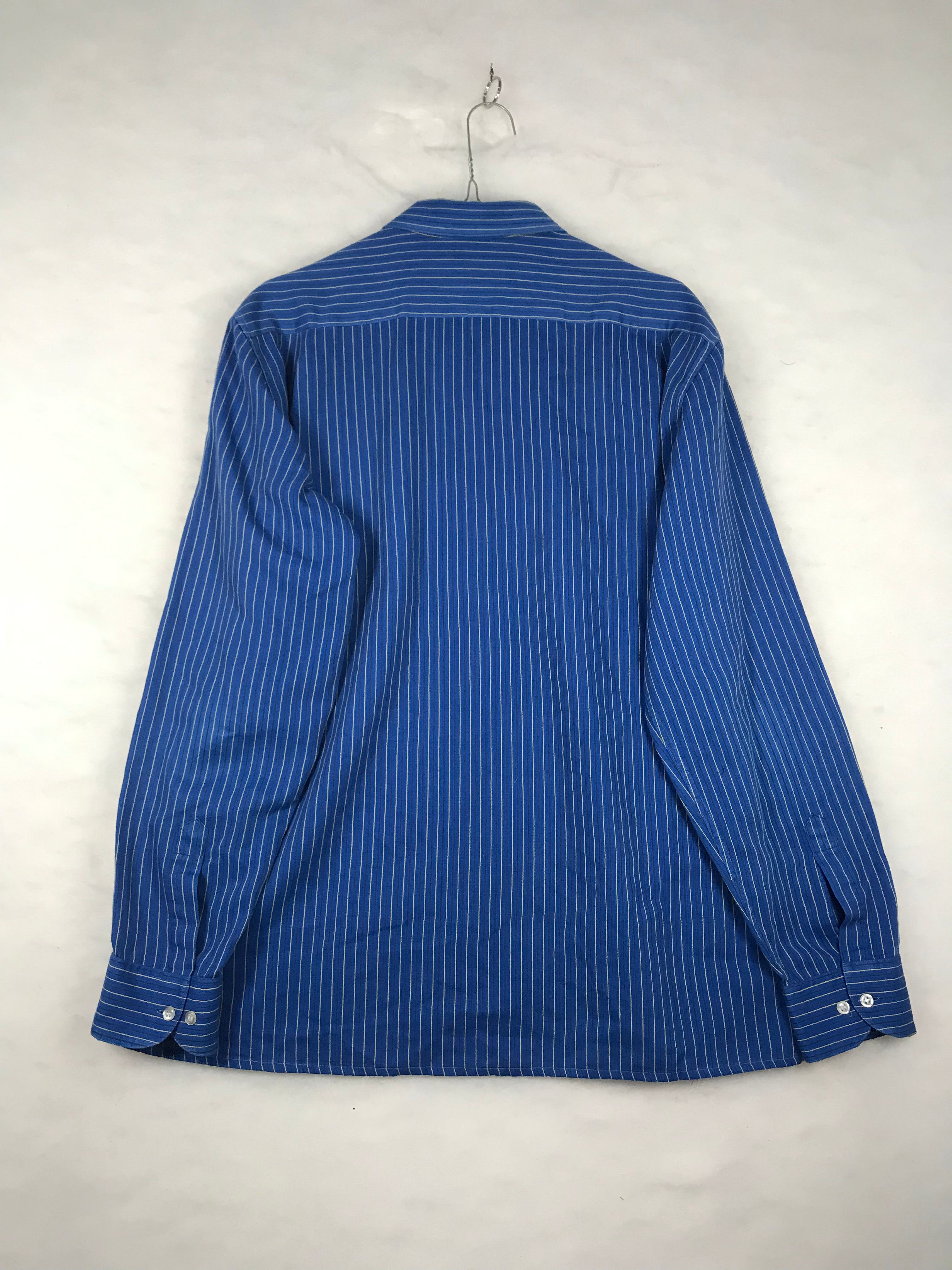 Camicia Vintage Uomo a Righe Blu