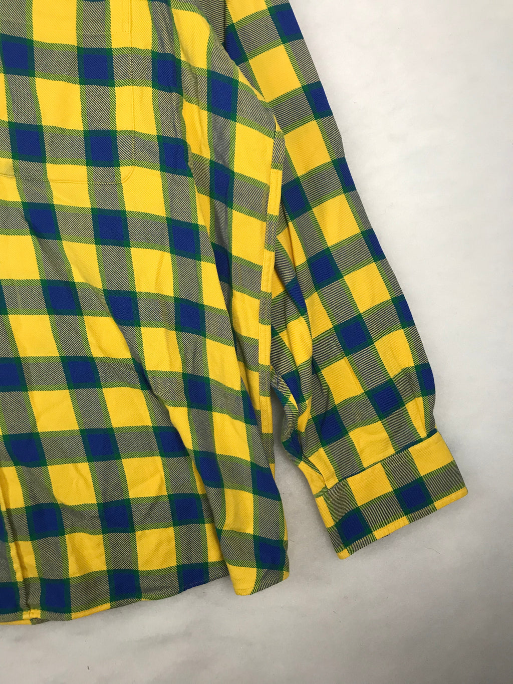 Camicia Vintage Uomo a Quadri Gialli e Blu