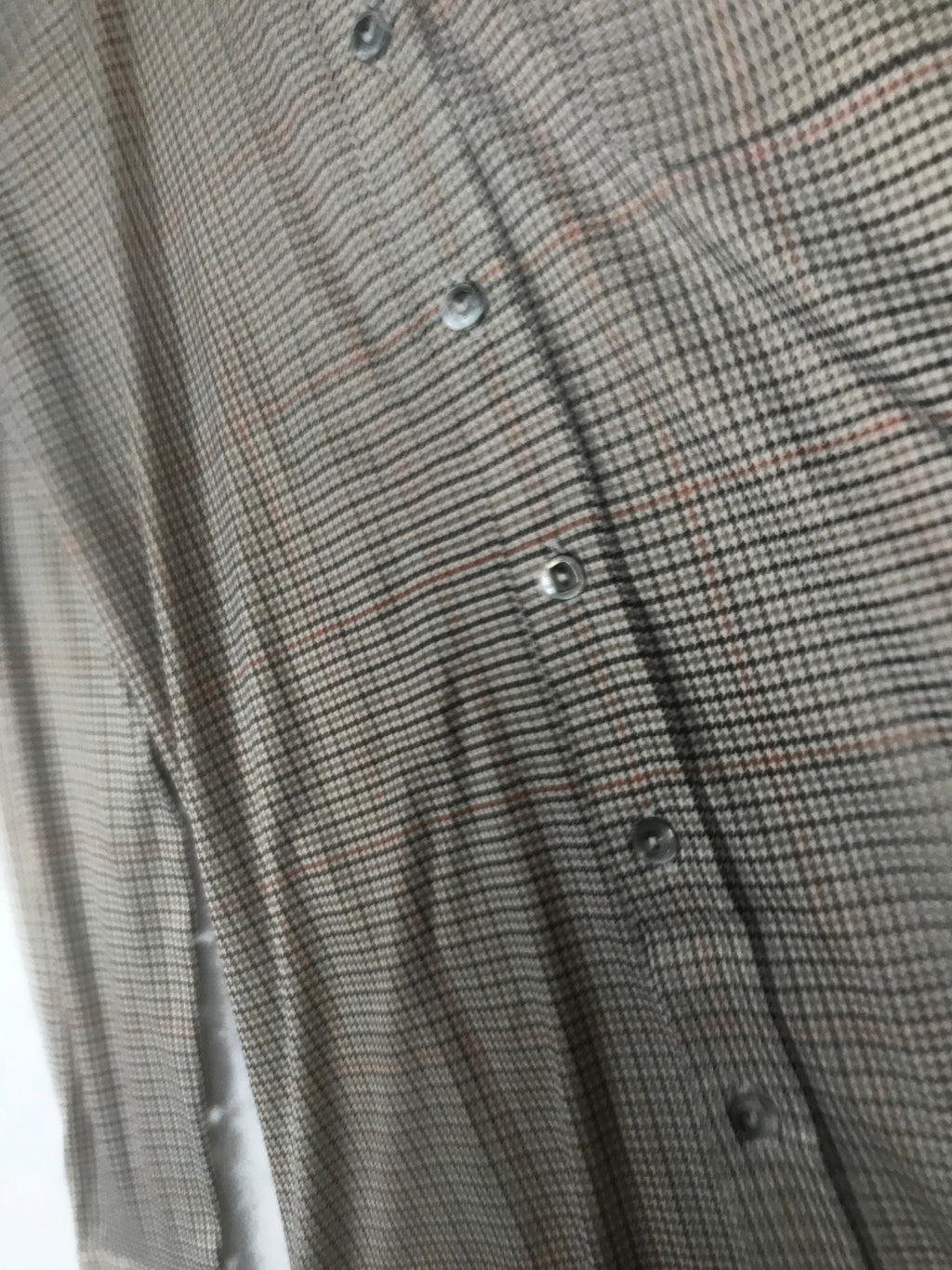 Camicia Vintage Uomo Micro Quadri Beige