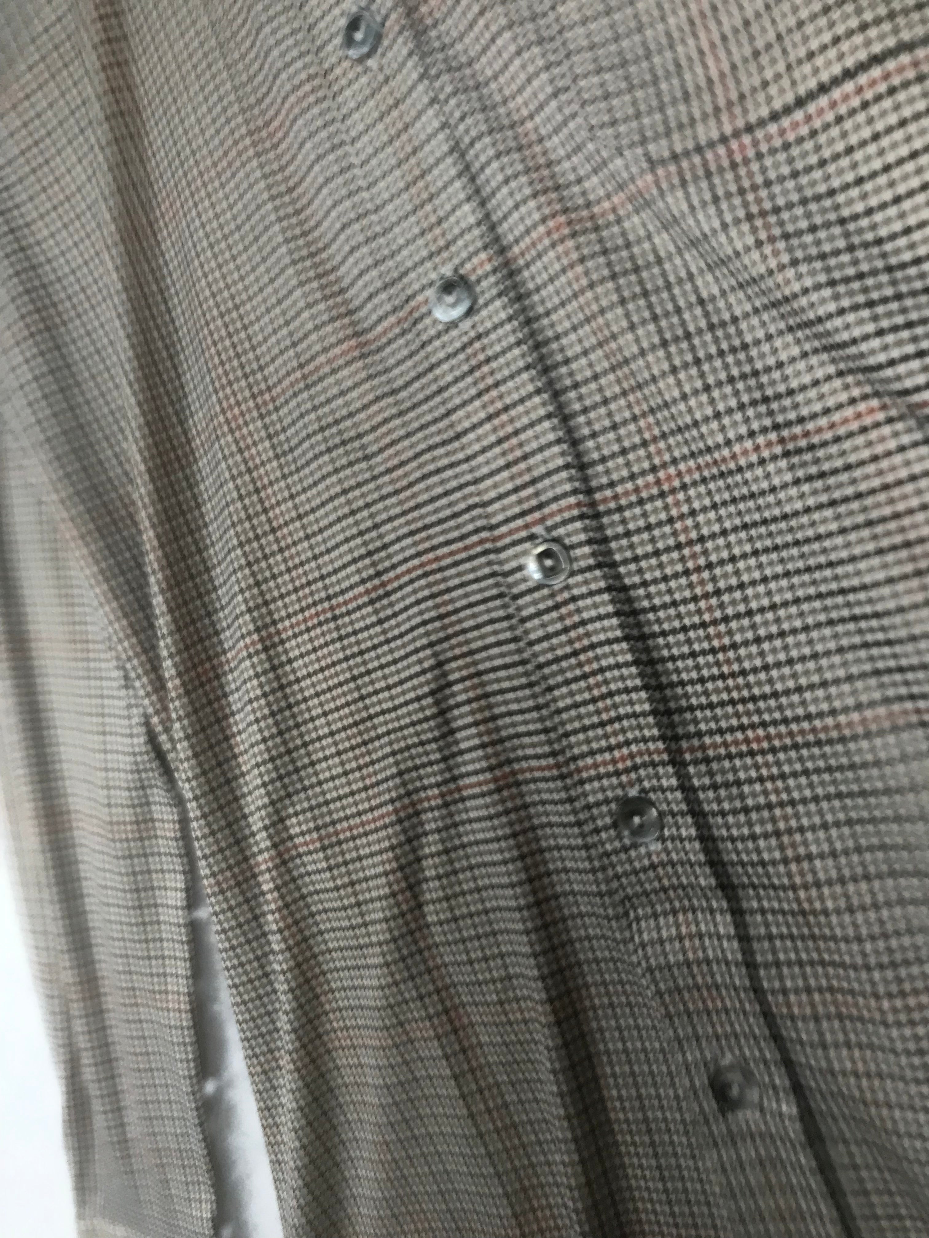Camicia Vintage Uomo Micro Quadri Beige