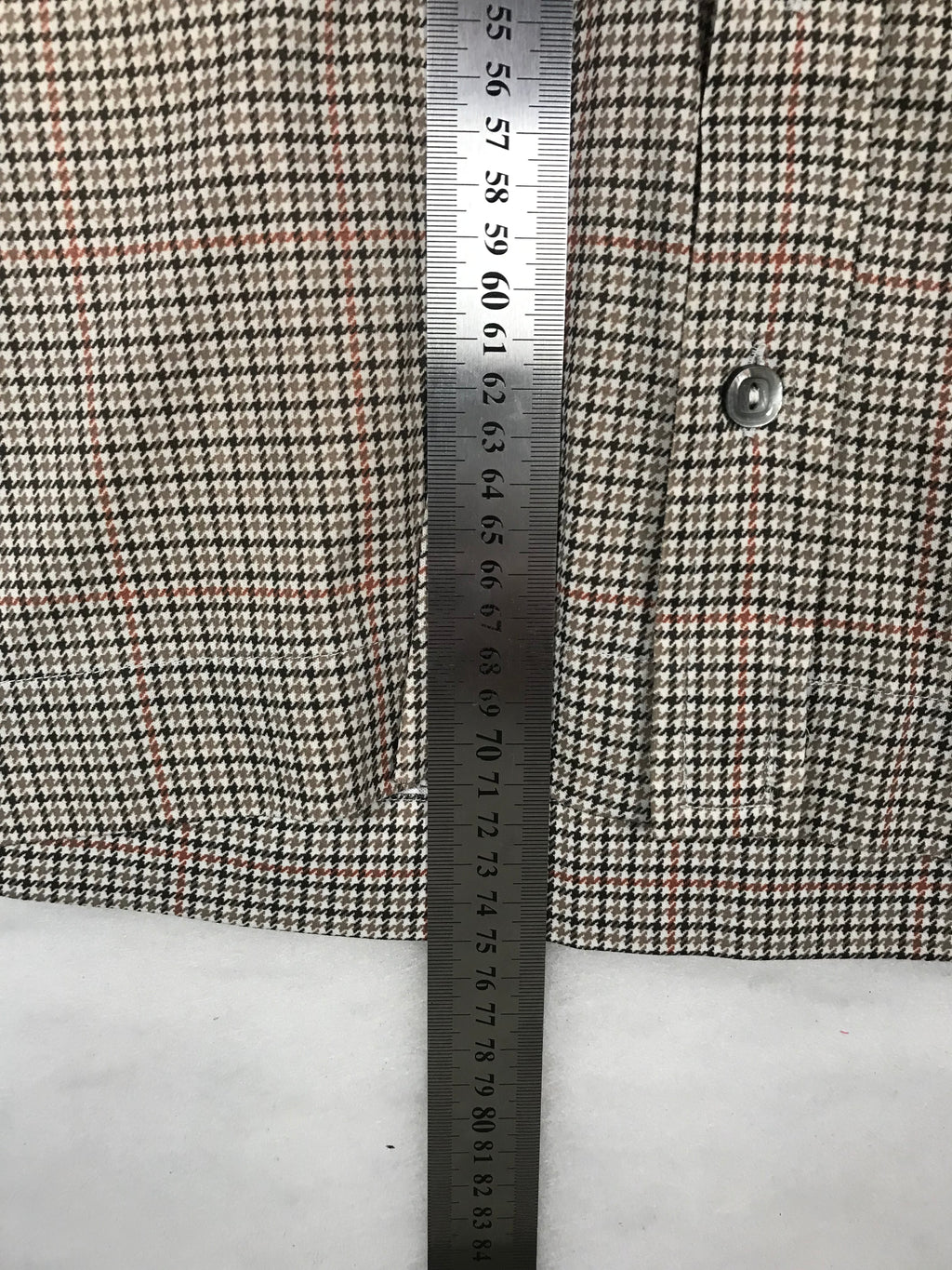 Camicia Vintage Uomo Micro Quadri Beige