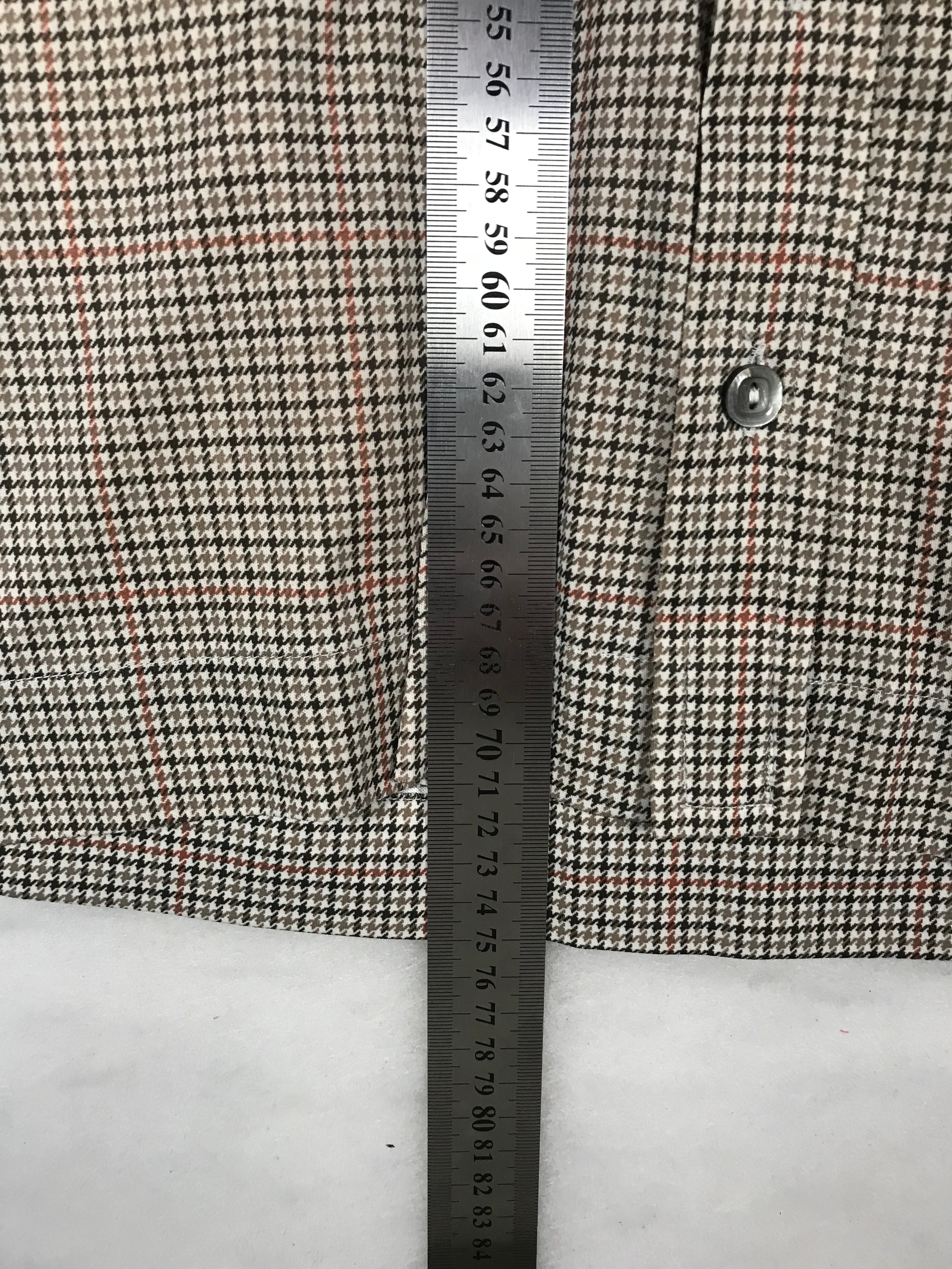 Camicia Vintage Uomo Micro Quadri Beige