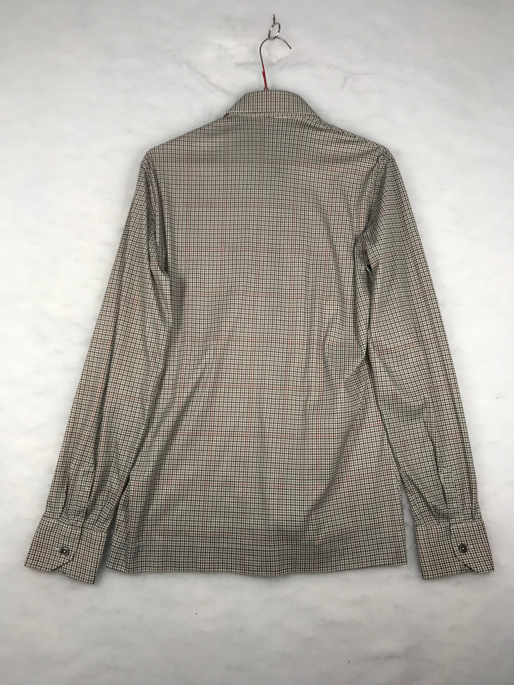 Camicia Vintage Uomo Micro Quadri Beige