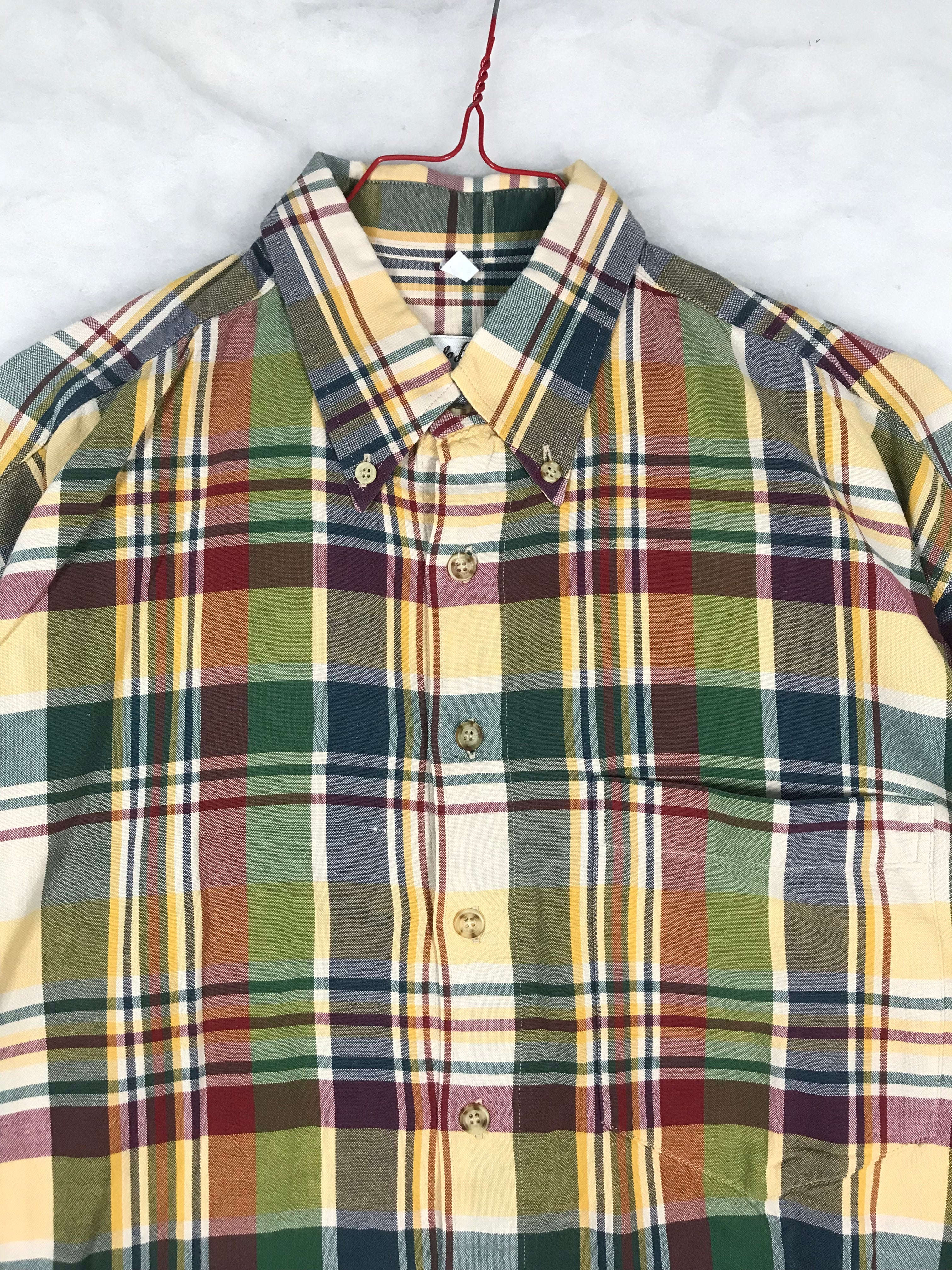 Camicia Vintage Uomo a Quadri Madras