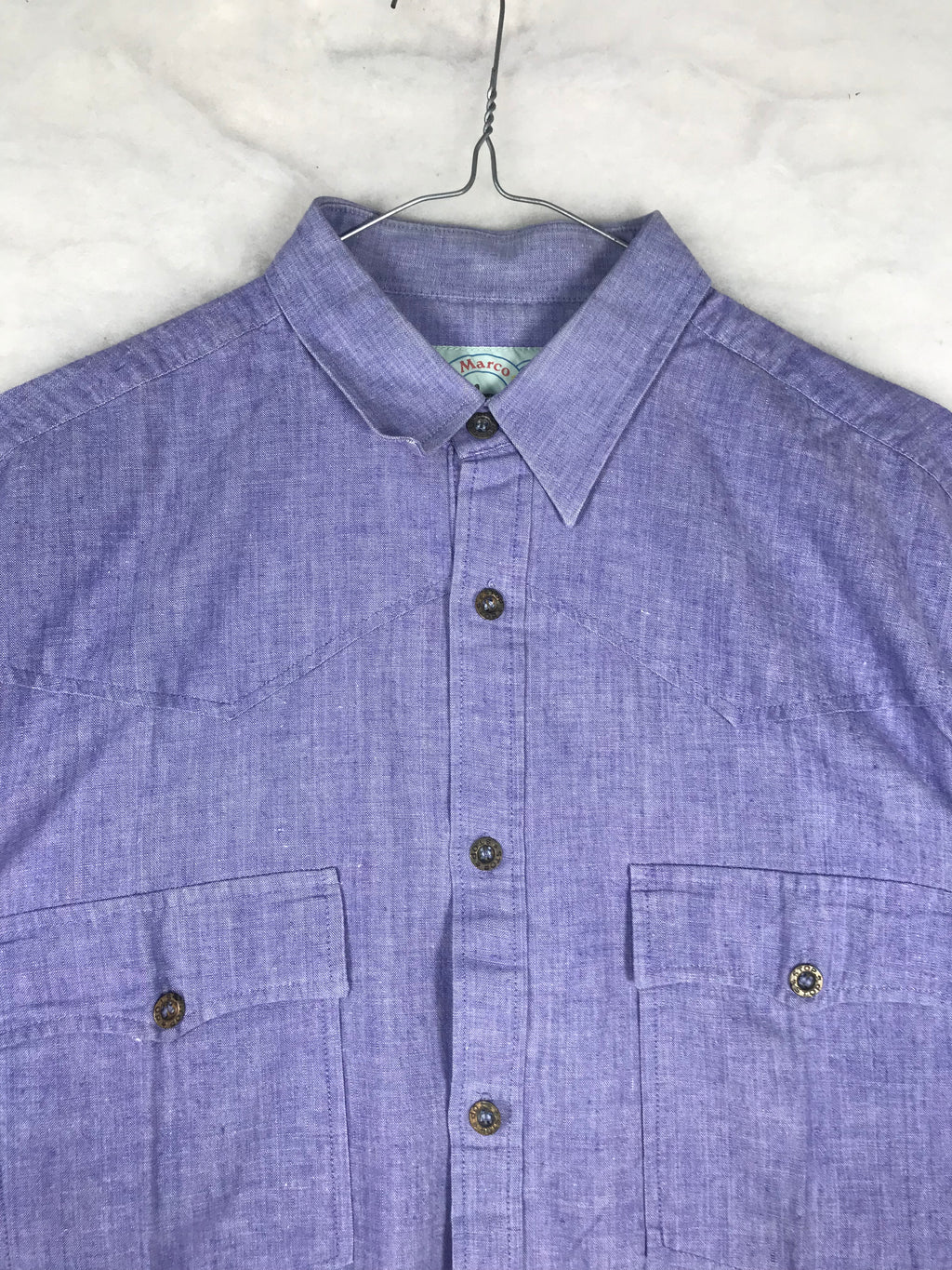 Camicia Vintage Uomo in Chambray Lilla
