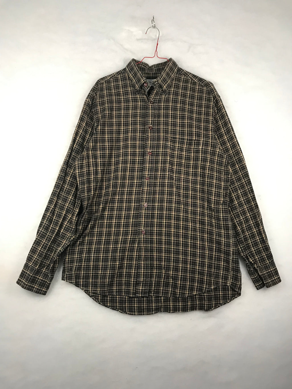 Camicia Vintage Uomo a Quadretti Neri e Beige