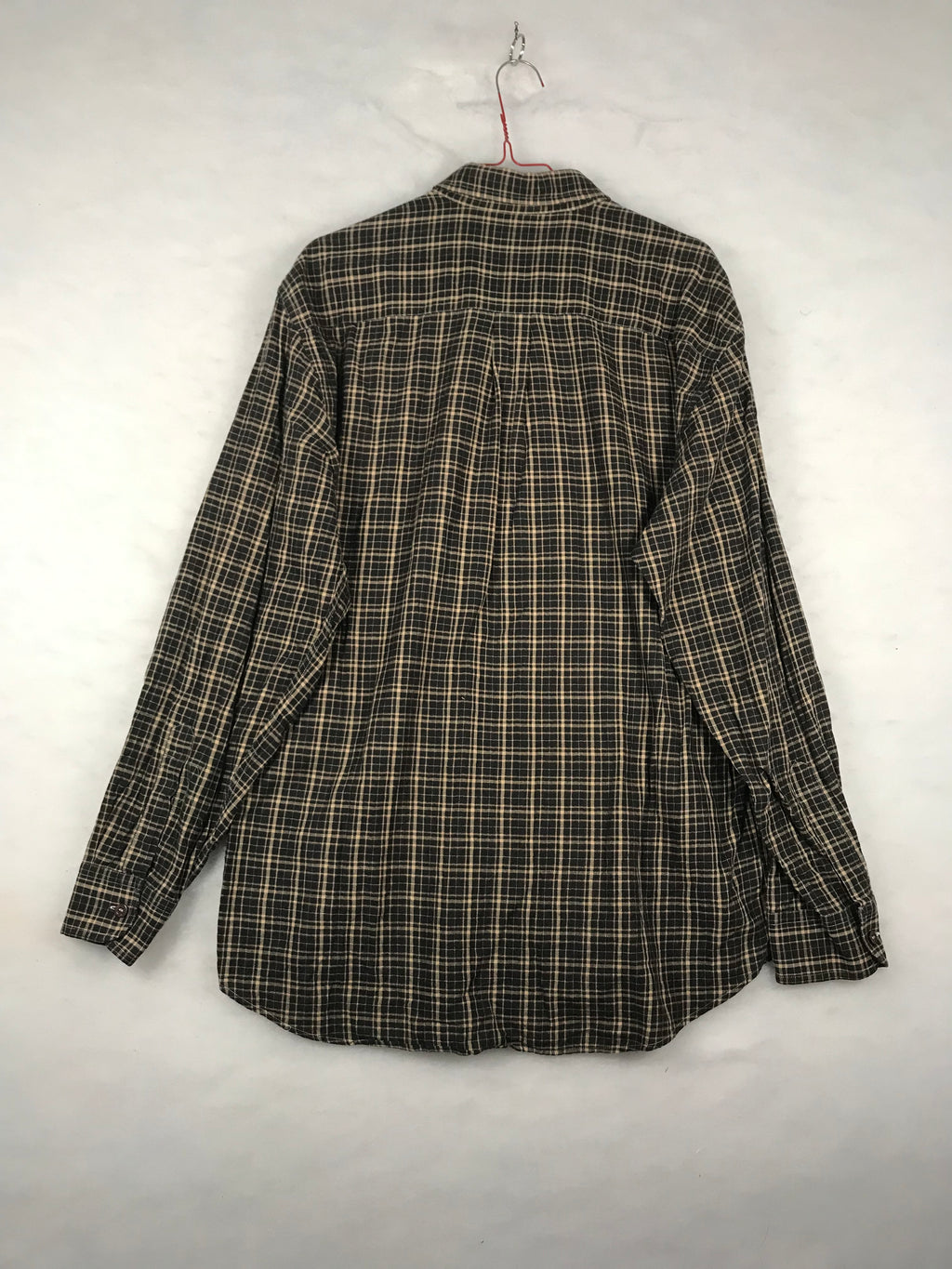 Camicia Vintage Uomo a Quadretti Neri e Beige