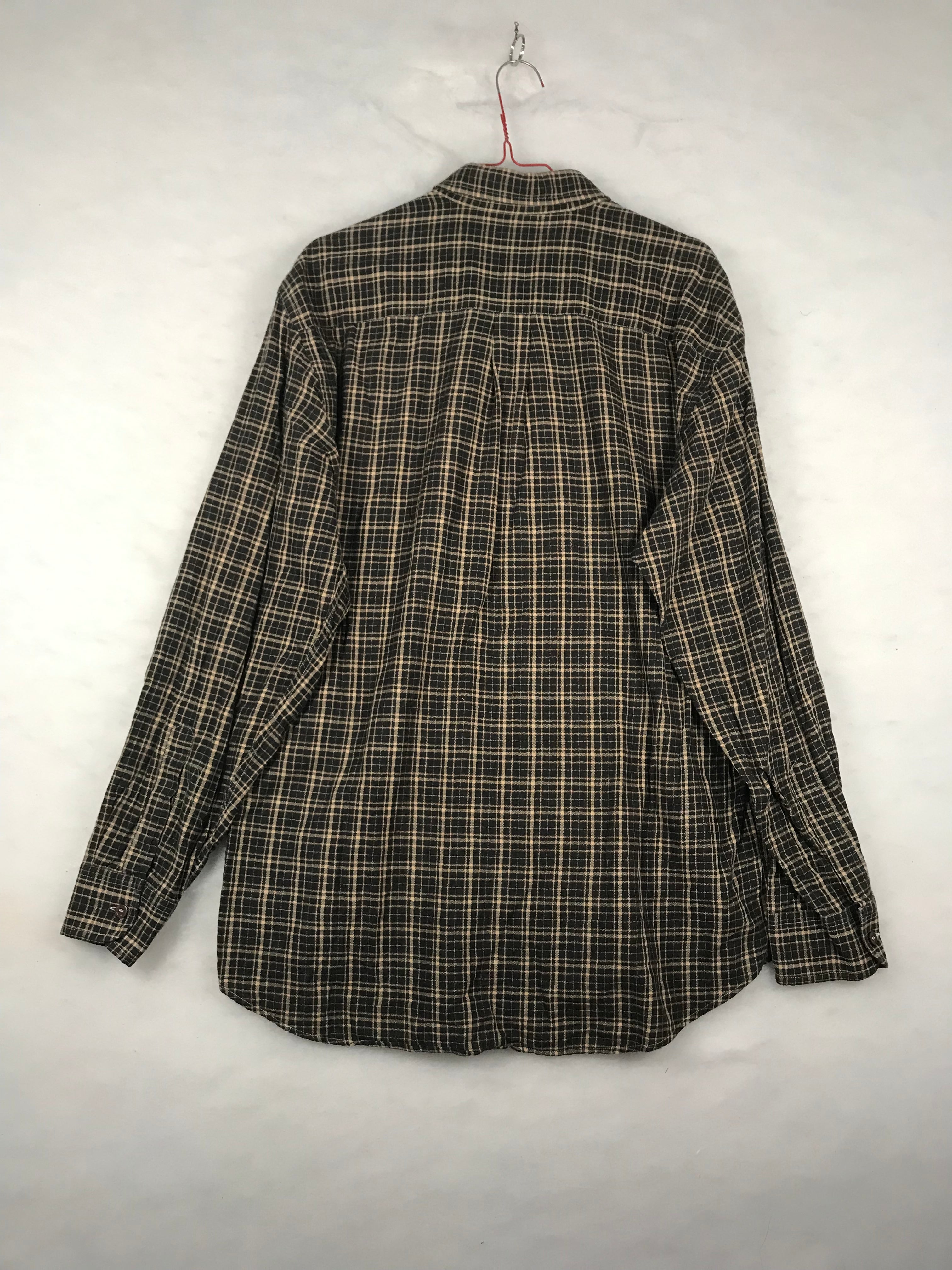 Camicia Vintage Uomo a Quadretti Neri e Beige