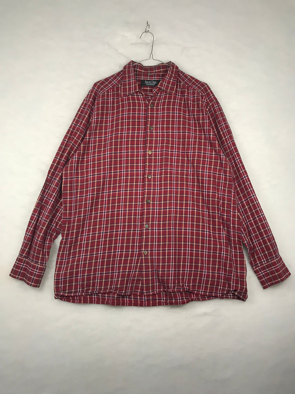 Camicia Vintage Uomo a Quadri Bordeaux