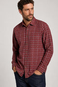 Camicia Vintage Uomo a Quadri Bordeaux