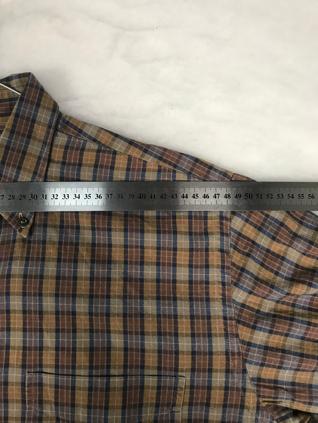 Camicia Vintage Uomo a Micro Quadri Marrone