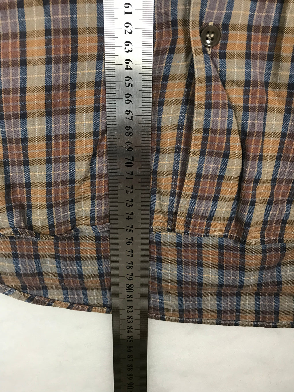 Camicia Vintage Uomo a Micro Quadri Marrone