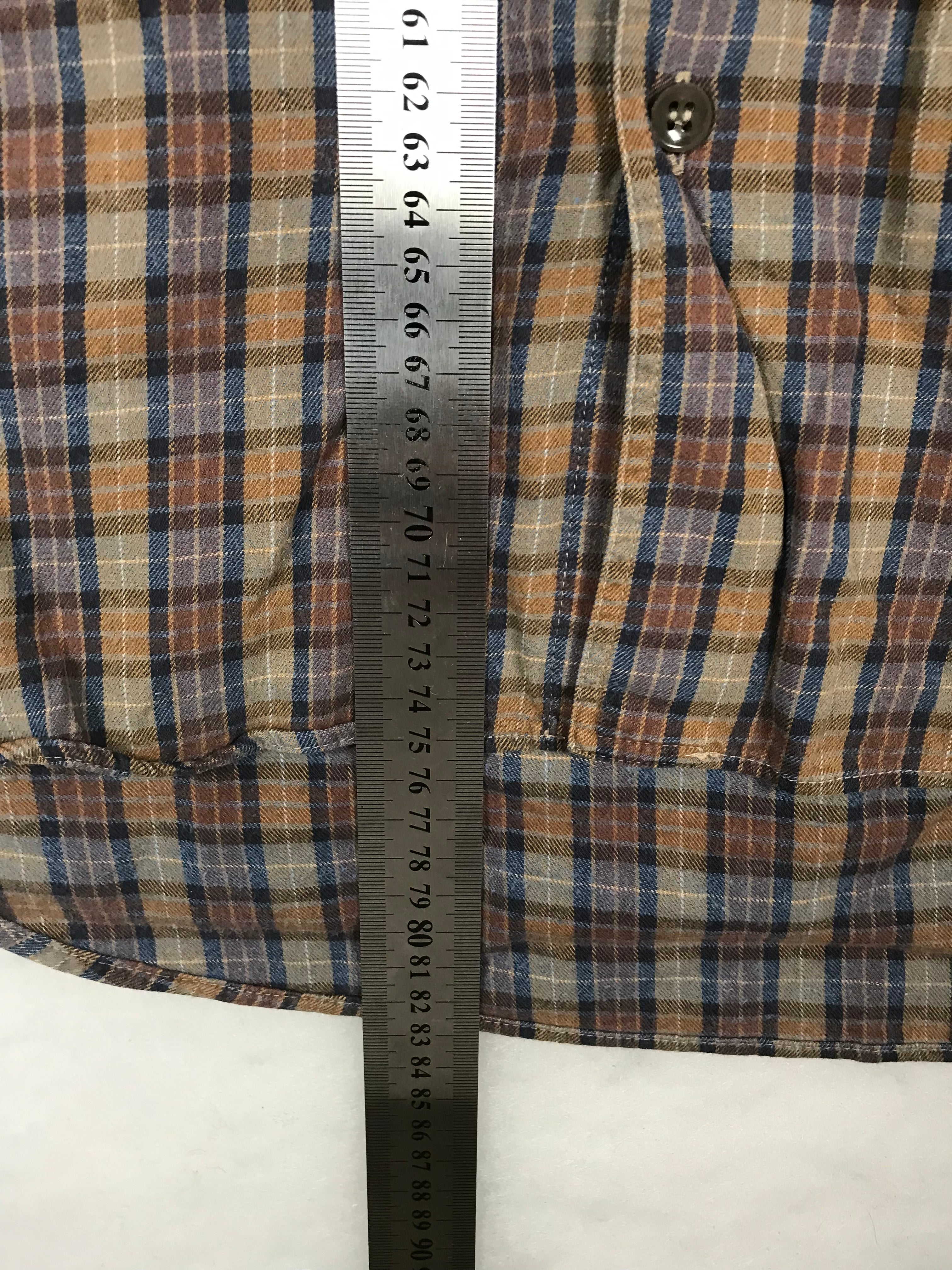 Camicia Vintage Uomo a Micro Quadri Marrone