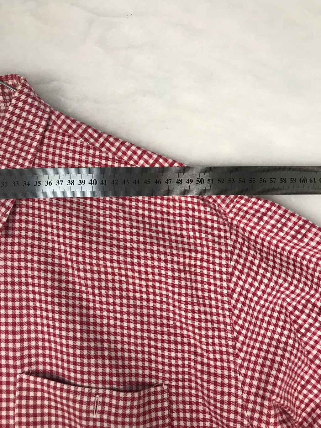 Camicia Vintage Uomo Vichy Rosso