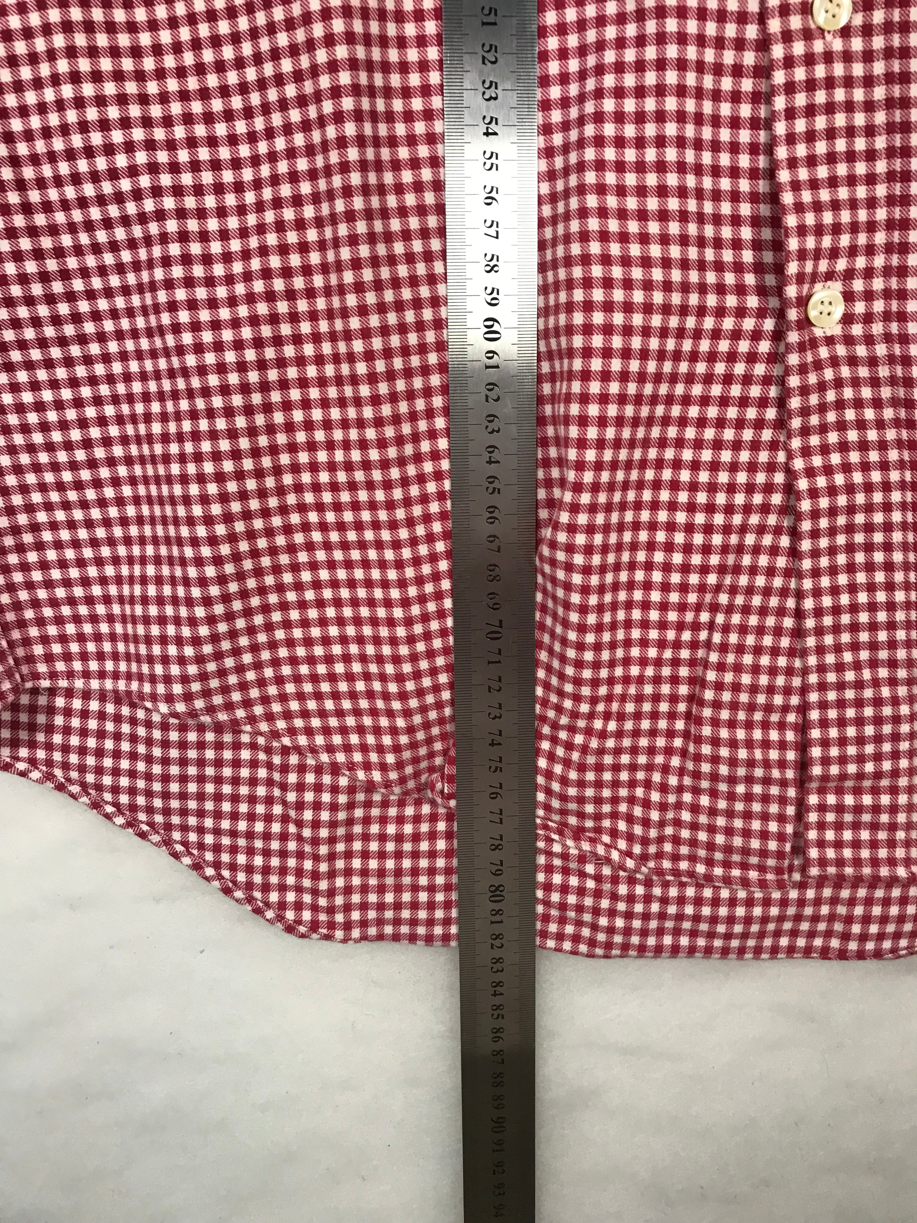 Camicia Vintage Uomo Vichy Rosso