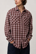 Camicia Vintage Uomo in Flanella a Quadri Rosso e Verde