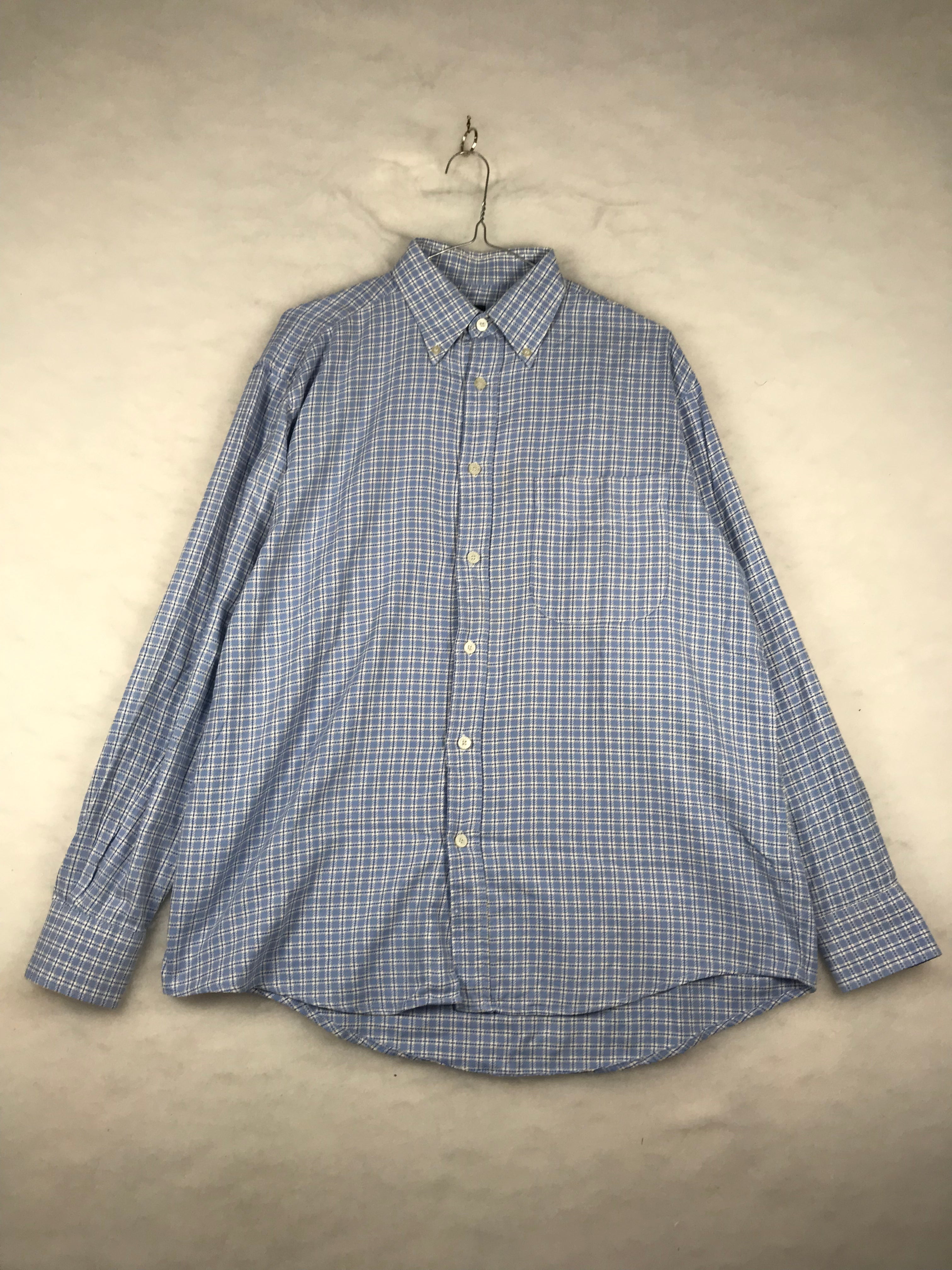 Camicia Vintage Uomo a Quadretti Azzurri