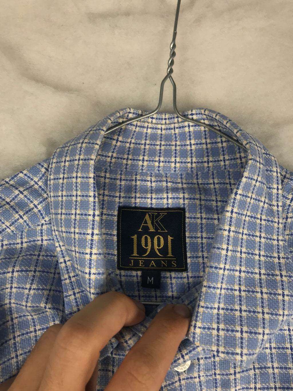 Camicia Vintage Uomo a Quadretti Azzurri