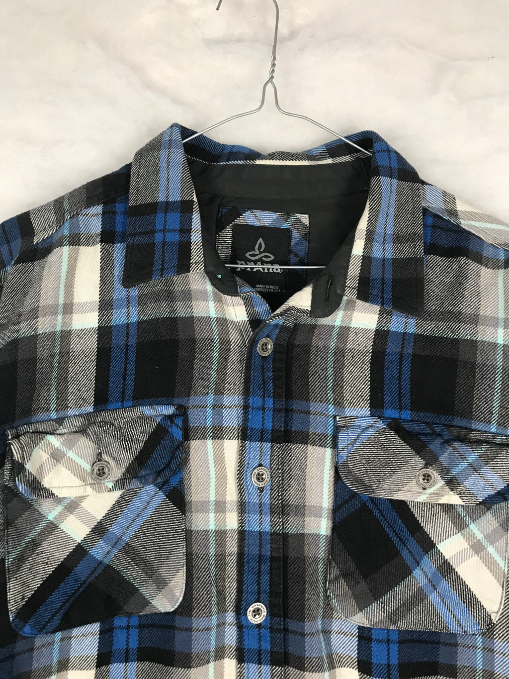 Camicia prAna Uomo in Flanella a Quadri Blu