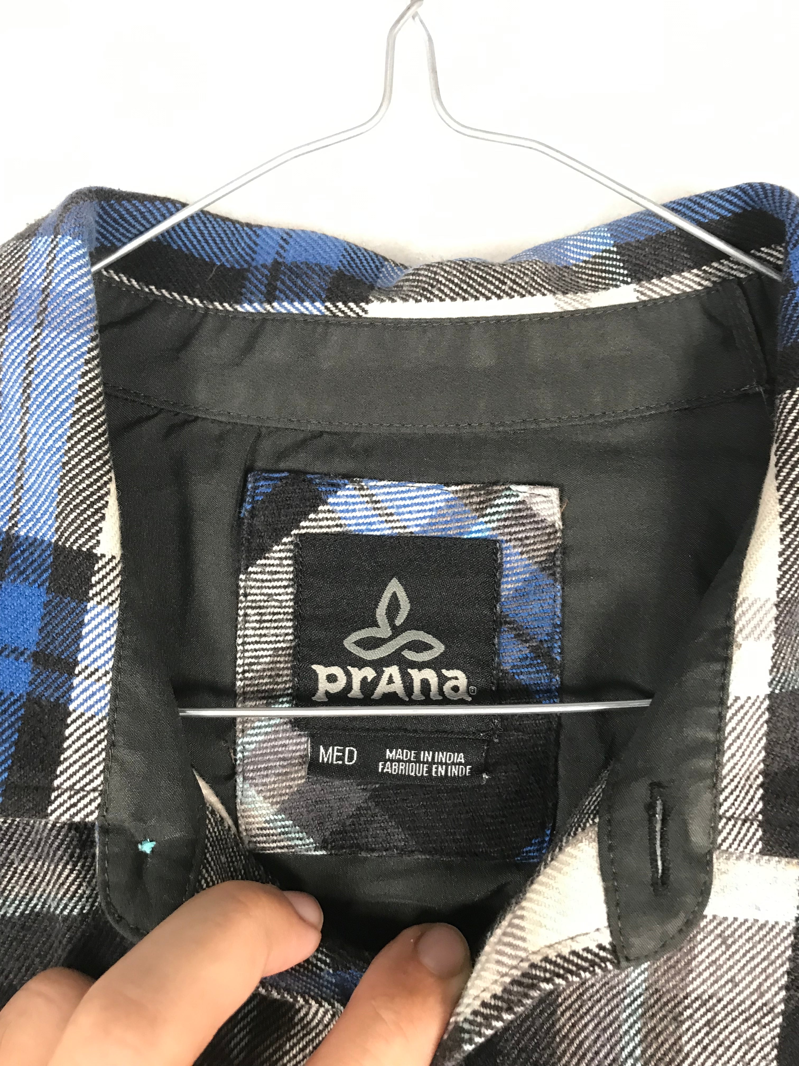 Camicia prAna Uomo in Flanella a Quadri Blu