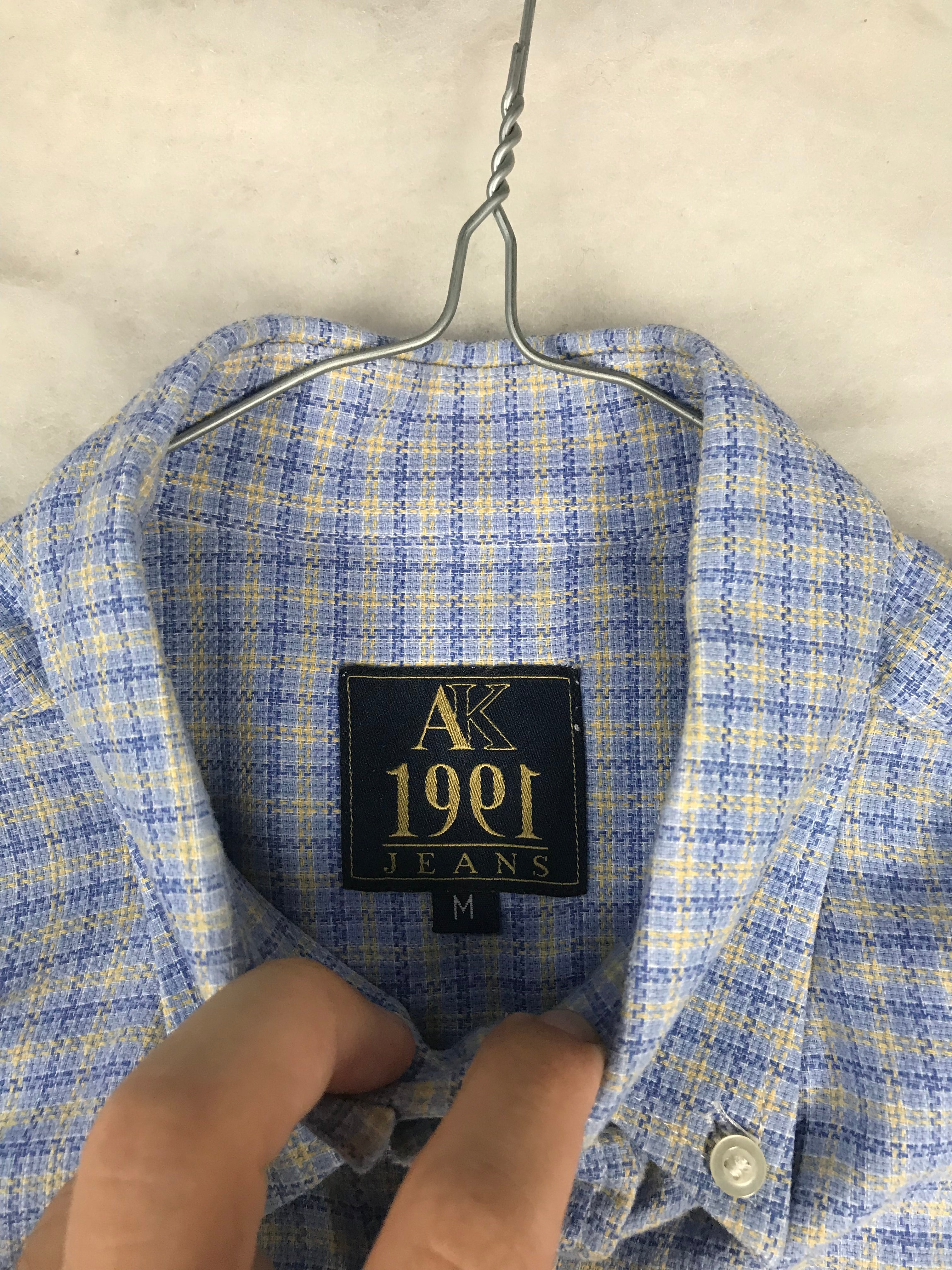 Camicia Vintage Uomo a Quadretti Azzurri e Gialli