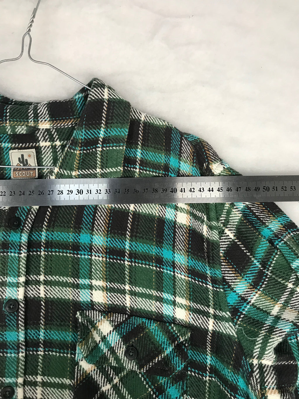 Camicia Vintage Uomo in Flanella a Quadri Verde