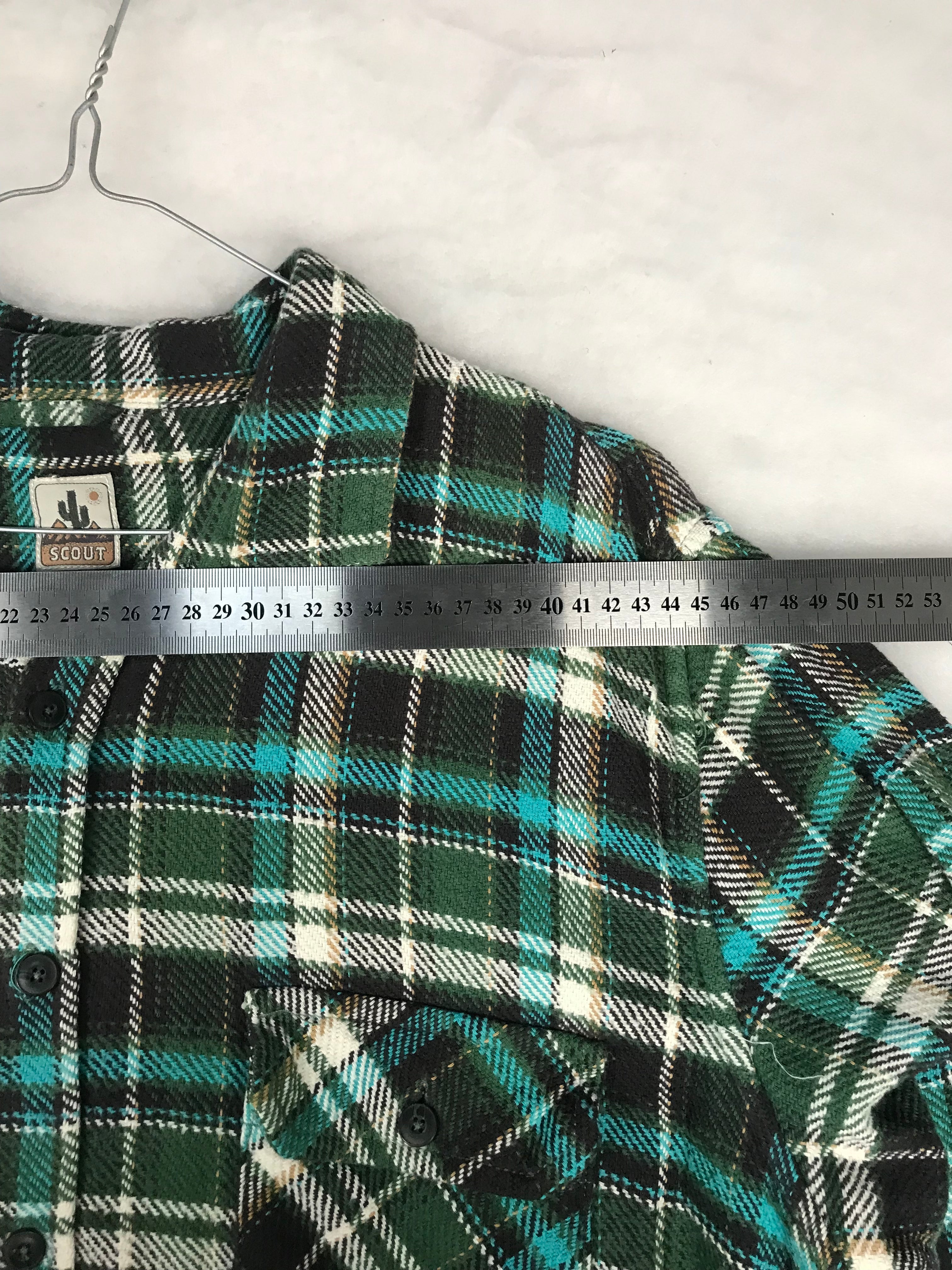 Camicia Vintage Uomo in Flanella a Quadri Verde