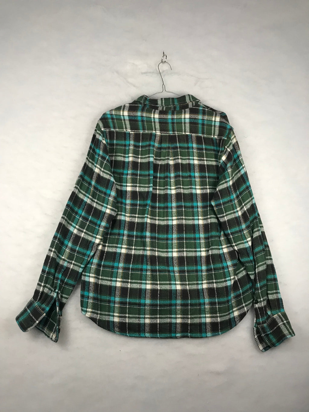 Camicia Vintage Uomo in Flanella a Quadri Verde