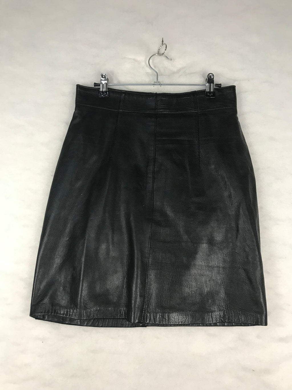 Gonna Vintage Donna in Similpelle Nera Mini Svasata
