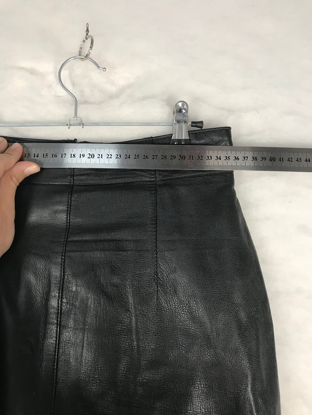 Gonna Vintage Donna in Similpelle Nera Mini Svasata