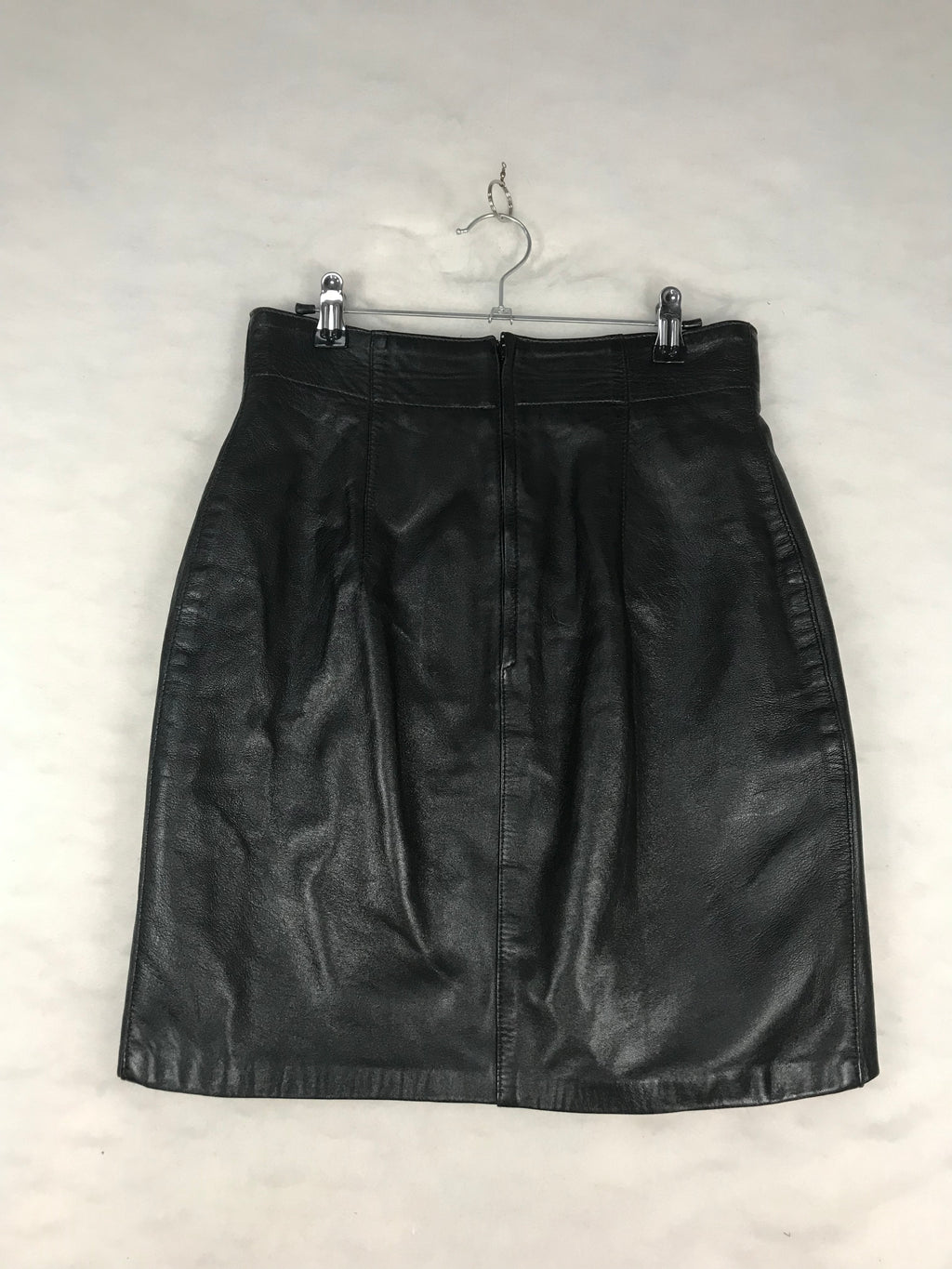 Gonna Vintage Donna in Similpelle Nera Mini Svasata