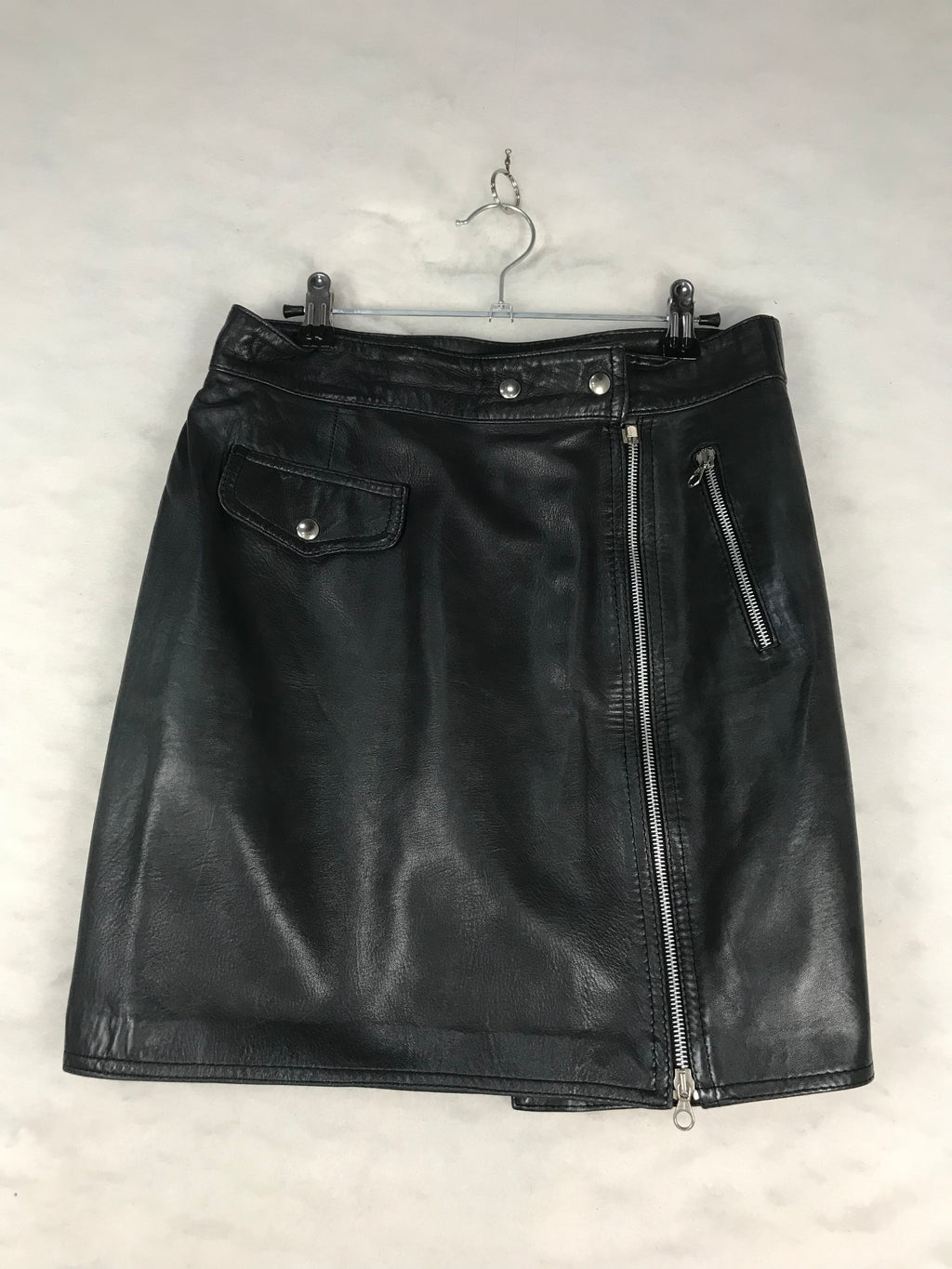 Gonna Vintage Donna in Pelle Nera Mini