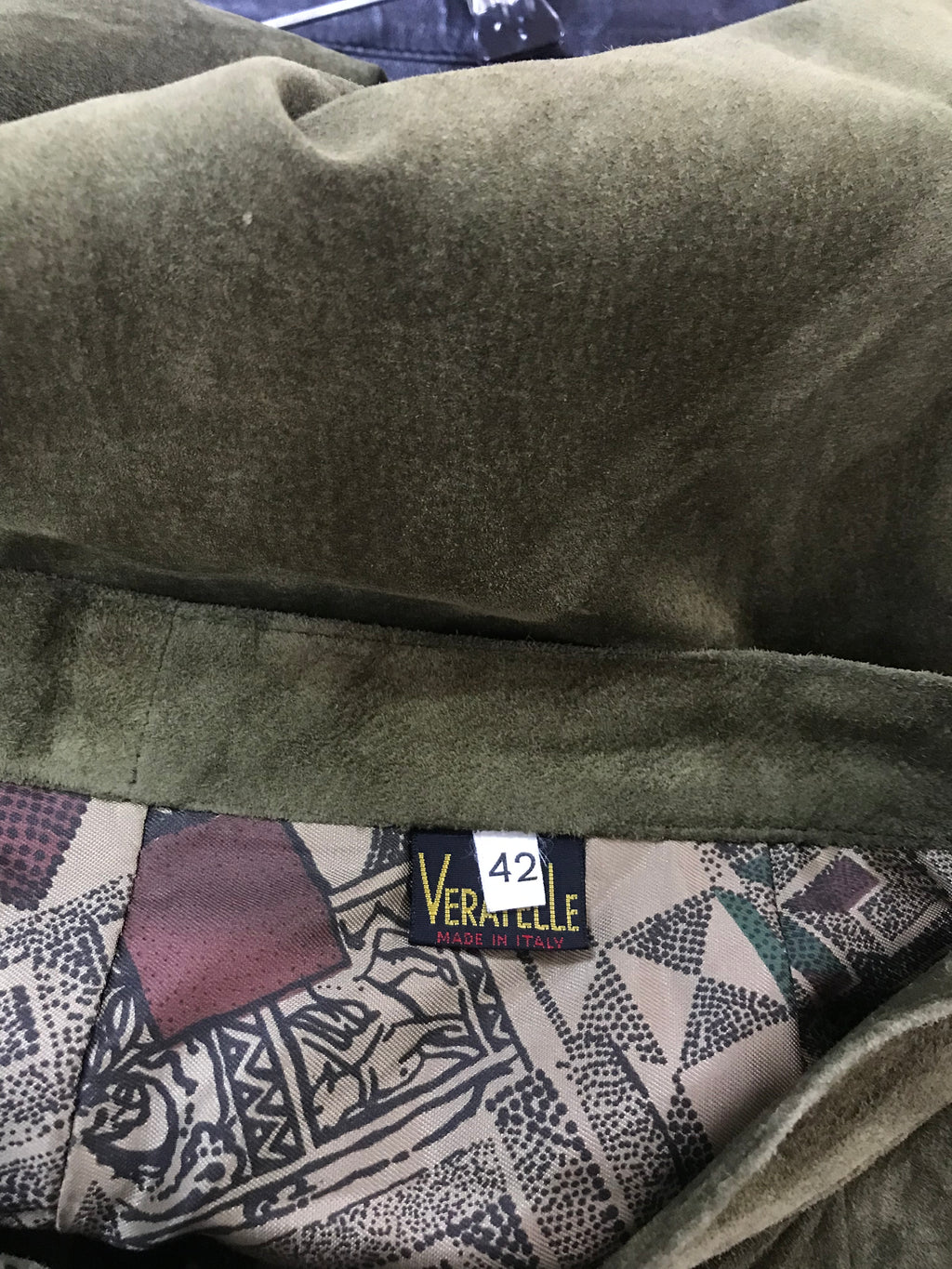 Shorts Vintage Donna in Camoscio Verde Militare