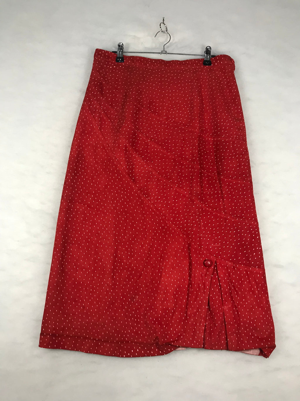 Gonna Vintage Donna Midi Rossa a Micro Pois
