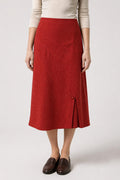 Gonna Vintage Donna Midi Rossa a Micro Pois